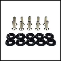 호환 10PCS M6 JDM 자동차 수정 된 육각 패스너 펜더 와셔 범퍼 엔진 오목 나사 펜더 와셔 라이센스 플레이트 볼트 자동차 스타일링, [01] Black