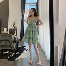 플라워 뷔스티에원피스 산야 여행 코디 카메라 스윗 비치 여성 해변 바캉스 작은 키 3666036337, 잔꽃스커트, XL