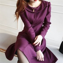 금찌 모조 카라 플레어 원피스 ST3628D