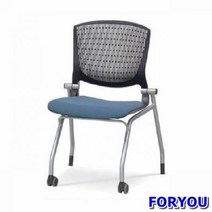 ForU186 회의용 반고정의자 멜론 팔무 사출 쿠션 공부의자 책상의자 컴퓨터의자, 블루