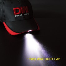 다우레포츠 Two way light 낚시모자(정면각도 + 채비각도), 검정 + 레드포인트