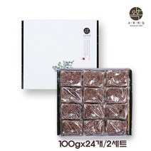 오복떡집 팥시루떡 팥떡 완두베기 찰떡 영양떡 찹쌀떡 수제떡 이사 개업 시루떡 떡돌리기 개별포장 낱개포장 국내산 찹쌀 천일염 떡맛집 떡주문, 100gx24개, 2세트