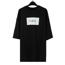M6 메종 마르지엘라 남녀공용 QUADERNO 오버사이즈 반팔 티셔츠 S52GC0230 S24312 900 BLACK [MSC003bk]