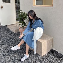 인로드 데님 카라롱원피스