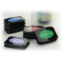 스탬프 유성잉크 - 원단 가죽 나무 유리, 93노랑