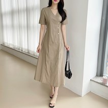 러블리아미에 / 아미에 /린넨 버튼 랩 롱 원피스 2color