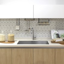 [레그노] CU 3종 마름모 큐브 모자이크 타일 267X309mm 12장, CU-02 GRAY