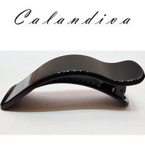 [Calandiva] PC소재 특대 블랙 유광 도톰 올림머리 옆집게핀 (약 130MM)