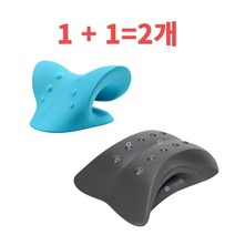 1+1 넥헬스1개 척추헬스1개 목스트레쳐 척추스트레쳐 목 허리 근육강화기구 목 허리 스트레칭쿠션 지압 자세교정, 2개