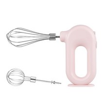 가정용반죽기 빵반죽기 칼국수반죽기 휴대용 주방 베이킹용 무선 핸드헬드 거품기 계란 믹서 4 단 충전 전기 블렌더 비터 흰자, [02] Pink
