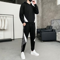 AIRASI 남자 남성 봄 가을 후드 트레이닝복 세트 다중포켓
