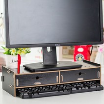 DIY 목아픔방지 모니터받침대 원목받침대 와이드선반 와이드 컴퓨터 32 대모듈 usb 높은 무선충전, 모니터받침대 화이트