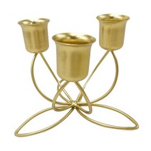 우아한 캔들 홀더 기둥 스탠드 로맨틱 철 장식품 중앙 장식 웨딩 장식을위한 꽃 촛대 tealight 선물 생활 ro, 3 헤드 황금