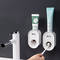 더숨 무타공 자동 치약짜개 치약 디스펜서, 화이트 1개, 1개