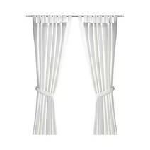 [이케아]이케아 렌다 커튼 한쌍+장식띠 화이트 601.719.23