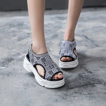 삭스스판 여름 여성 통굽 키높이 스트랩 샌들 샌달