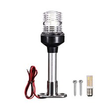 요캉스 요트 카약 보트 부품 LED 해양 네비게이션 라이트 1224V 전체 라운드 조명 고정 마운트 선미 앵커 낚시 폰툰용, [01] 8inch