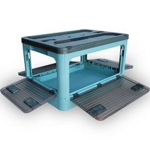 밀리어스 플라스틱 폴딩 리빙박스 수납 정리함 5면개방형, M, 1개, 파스텔 블루