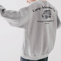 퍼핀 M~3XL 오버핏 맨투맨 남여공용 빅사이즈_캠핑카 크루넥 티셔츠