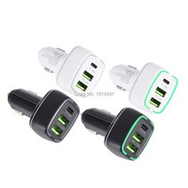 100 개 세트 18w PD 자동차 충전기 빠른 2.4A LED 유형 C 휴대 전화에 대 한, 01 White_01 보편