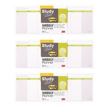 3M 포스트잍 스터디메이트 위클리 플래너, 혼합 색상, 3개