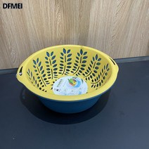 DFMEI 이중 타원형 체 6781 가정용 주방 물빠짐 바구니 과일바구니 플라스틱 바구니 물빠짐 체, 네이비30x20x11CM