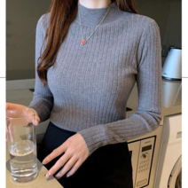 데이홀릭 여성용 봄 가을 겨울 콜린 반하이넥 골지 데일리 긴팔 니트