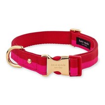 Kate Spade New York 귀여운 강아지 목걸이 골드 메탈 버클 개 목걸이 29.2cm(11.5인치)에서 38.1cm(15인치) 조절 가능한 개 목걸이 암컷 또는 수, Red and Pink_Small