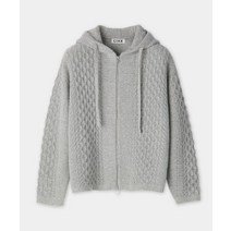 COOR 링구사 케이블 후디드 집업 멜란지그레이