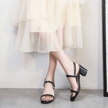 오너클랜 바캉스 여름 샌들 오피스룩 코디 스트랩끈 미들힐