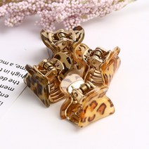 글로시 호피 미니 집게핀 앞 디스코핀 포인트핀 머리 여자 헤어 옆