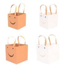 심플 스마일 투명창 단상자 접이식 종이 에그타르트 쿠키 도넛 화과자 초콜릿 케이크 악세사리 팔찌 시계 비누 답례 백일 떡 선물 기프트 고급 포장 케이스 박스, 중 - 브라운