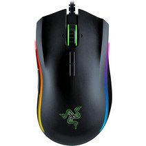 레이저(RAZER) Razer 맘바 엘리트 유선 게이밍 마우스 16000 DPI 옵티컬 센서 RGB 조명 9개의 프로그래밍 버튼 기계식 스위치, Mamba Elite