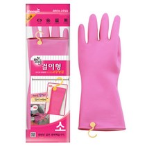 명진 걸이형 고무장갑 핑크, 10켤레, 10개, 소(S)