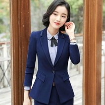 여자 면접 복장 정장 세트 셋업 수트 비즈니스 스트라이프 블레이저 여성 봄 패션 긴 소매 슬림 자켓 사무실 숙녀 기질 인터뷰 작업복