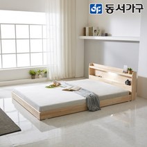 동서가구 네오 솔라크 편백나무 LED 헤드수납 저상형 슈퍼싱글 퀸 침대 매트리스, 20T라텍스매트추가