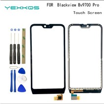 휴비나인 스마트폰터치패널 584 quotBlackview Bv9700 Pro 터치 스크린 패널 용 전면 유리 디지타이저 bv 9700 휴대 전화 액세서리 도구, Black NO Tools, 한개옵션1