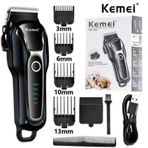강아지바리깡 KEMEI KM-1991 전문 클리퍼 애완견 헤어 트리머 그루밍 충전식 강력한 고양이 커터 면도기 깎는 기계 이발, [01] With box