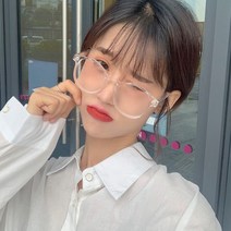 동글이 원형 뿔테 골드 크리스탈 클리어 남성 여성 투명 패션 안경테