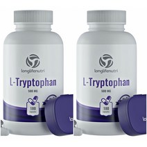 LongLifeNutri 엘트립토판 세로토닌 합성 500mg 180캡슐x2팩 Anti Anxiety Serotonin