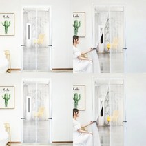 SC 현관문용 자석 도어 모기장 100X210CM 화이트 문모기장 현관모기장