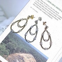 기타 바보사랑[폭스타일][SILVER925 은침] 라운드 샹제리에 귀걸이