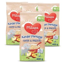 독일 밀루파 Milupa Kinde rPorridge 10개월~3살까지 아기 귀리 과일 오트밀 이유식 포리지 400g, 4팩