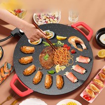 전기불판 가정용 불고기팬 다용도 전기구이기 전기그릴 2컬러 28cm 36cm 40cm, 블랙