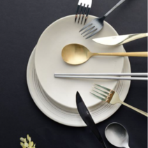 4P+4P 8P세트 포르투갈 고급 스텐 커틀러리 수저 포크 나이프 세트 (5Colors), 골드(유광), 샴페인골드(유광)