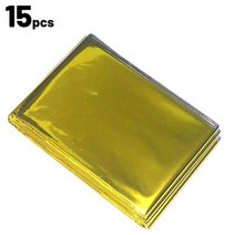 군용반합 백패킹 군용 코펠 Outdoor PET Insulation Emergency Blanket Survival First-aid Kit Military Rescue Wind, [10] Gold 15pcs