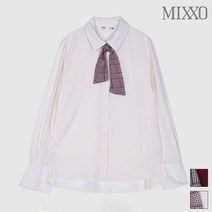 미쏘 체크 리본 베이직 블라우스 MIWBL9905A