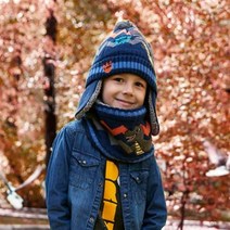 공룡 목도리 귀달이 모자 넥워머 머플러 겨울 어린이 키즈 초등 0949