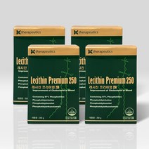 레시친 프리미엄 250g×4통 (과립형) 대두 레시틴 인지질 97%, 단일속성, 4개