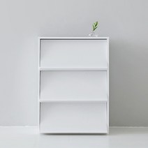 EZBO 플랩도어 3문 수납장 6082 화이트 다용도 틈새